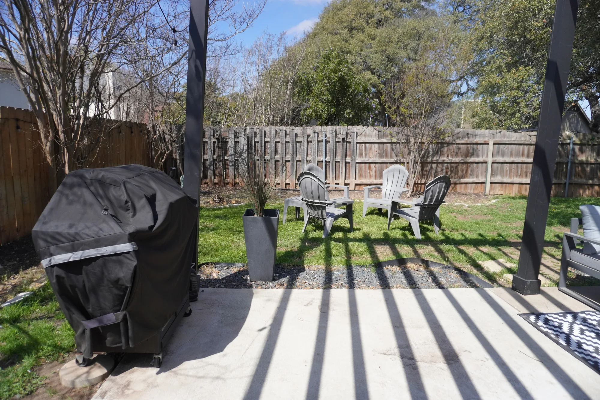 Gas grill and yard